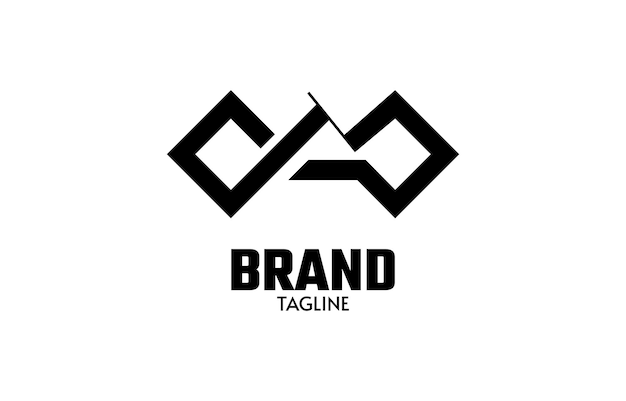 Una plantilla de logotipo de monograma cuadrado abstracto de letras
