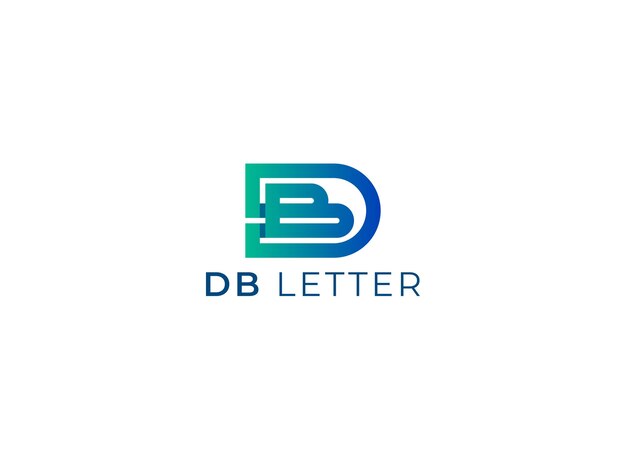 plantilla de logotipo de monograma DB con gradiente vectorial
