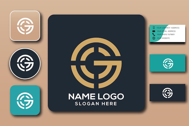 plantilla de logotipo de monograma gg