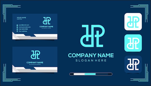 plantilla del logotipo del monograma HDP vectorial