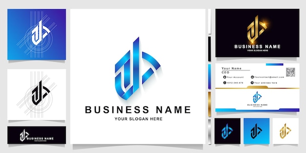 Plantilla de logotipo de monograma letra ab o a con diseño de tarjeta de visita