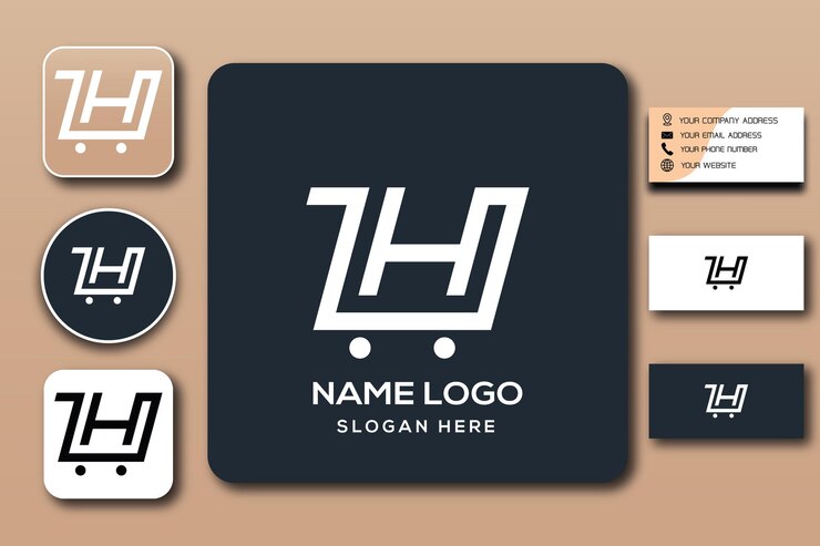 Vector plantilla de logotipo de monograma lh