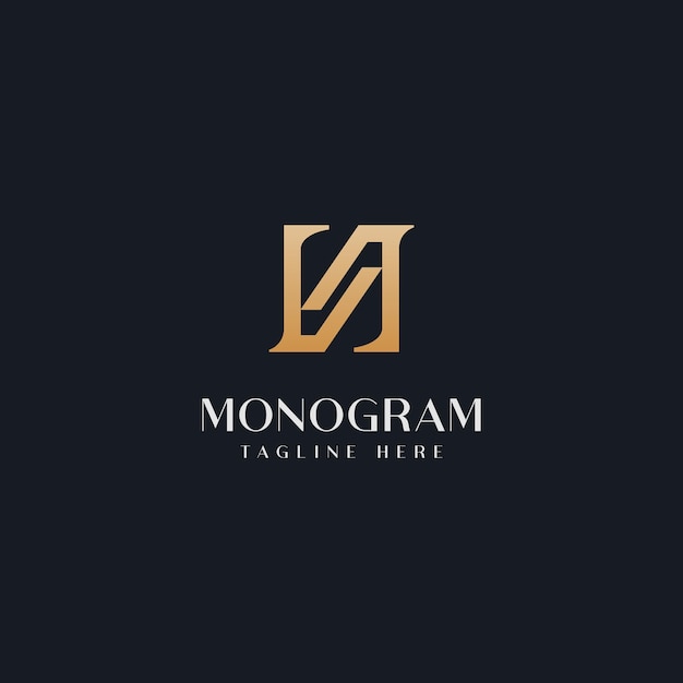 Plantilla de logotipo de monograma n inicial. logotipo de icono de letra basado en inicial