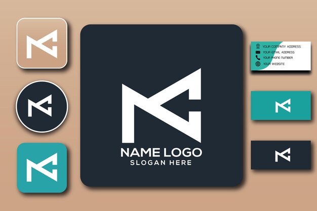 Plantilla de logotipo de monograma NC