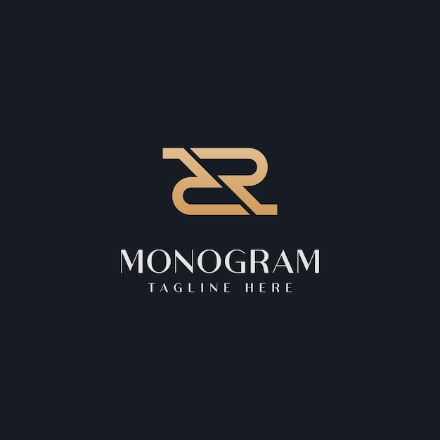 Plantilla de logotipo de monograma R inicial. Logotipo de icono de letra basado en inicial