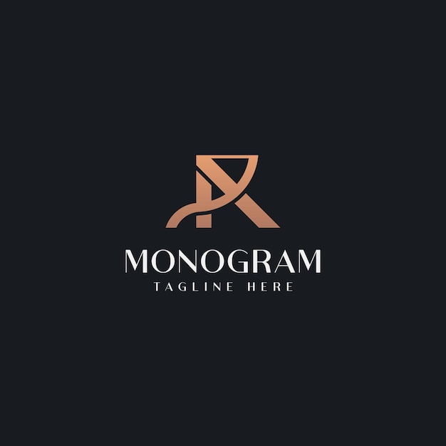 Plantilla de logotipo de monograma RA AR RA inicial Logotipo de icono de letra basado en inicial