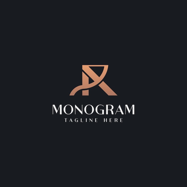 Plantilla de logotipo de monograma ra ar ra inicial logotipo de icono de letra basado en inicial