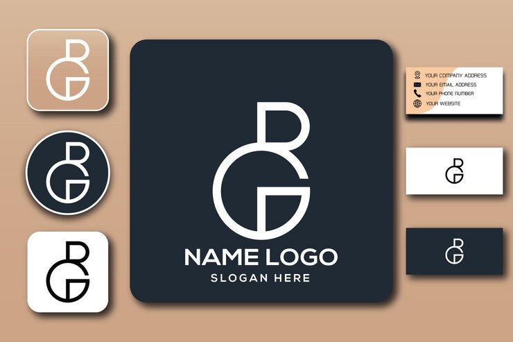 Plantilla de logotipo de monograma RG