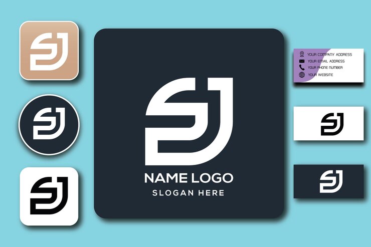 plantilla de logotipo de monograma sj