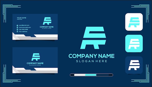 plantilla del logotipo del monograma vectorial FR
