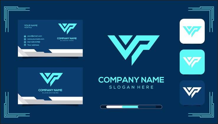 Vector plantilla del logotipo del monograma vectorial vp