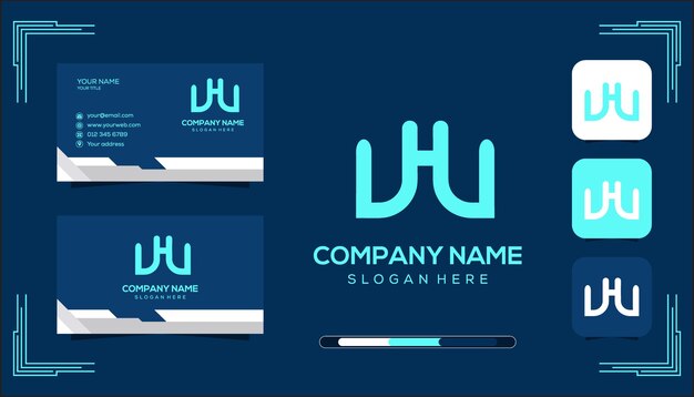 plantilla del logotipo del monograma vectorial WH