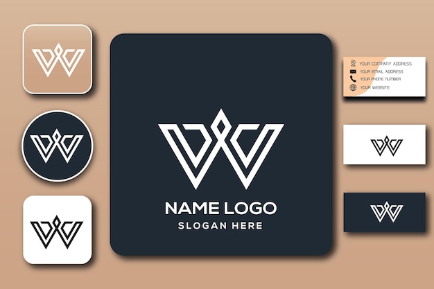 plantilla de logotipo de monograma w