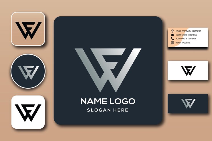 plantilla de logotipo de monograma wf