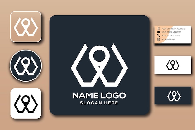 Plantilla de logotipo de monograma WO