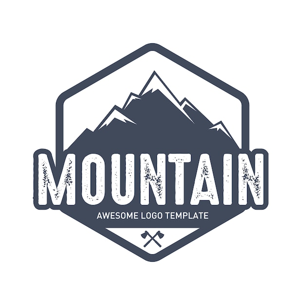 Plantilla de logotipo de montaña y al aire libre