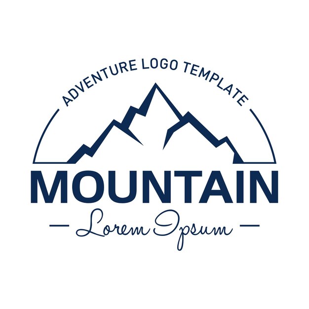 Plantilla de logotipo de montaña y al aire libre