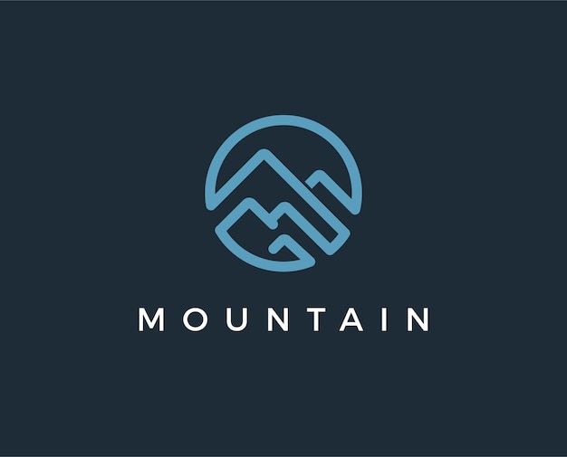 plantilla de logotipo de montaña mínima