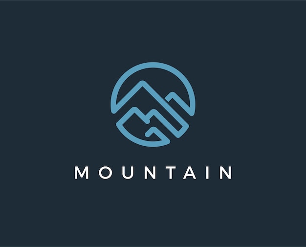 plantilla de logotipo de montaña mínima