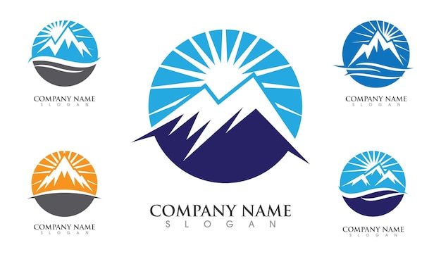Plantilla del logotipo de las montañas