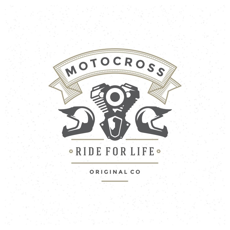 plantilla de logotipo de motocross elemento de diseño vectorial estilo vintage