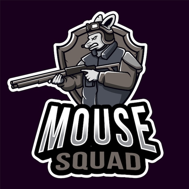 Plantilla de logotipo de mouse squad esport