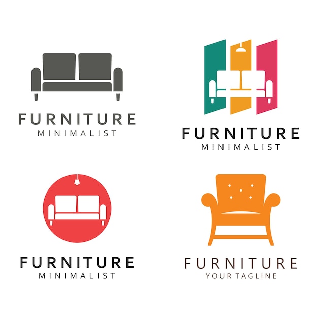 Plantilla de logotipo de muebles Símbolo creativo para empresa de muebles