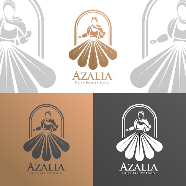 plantilla de logotipo de mujer hijab de belleza