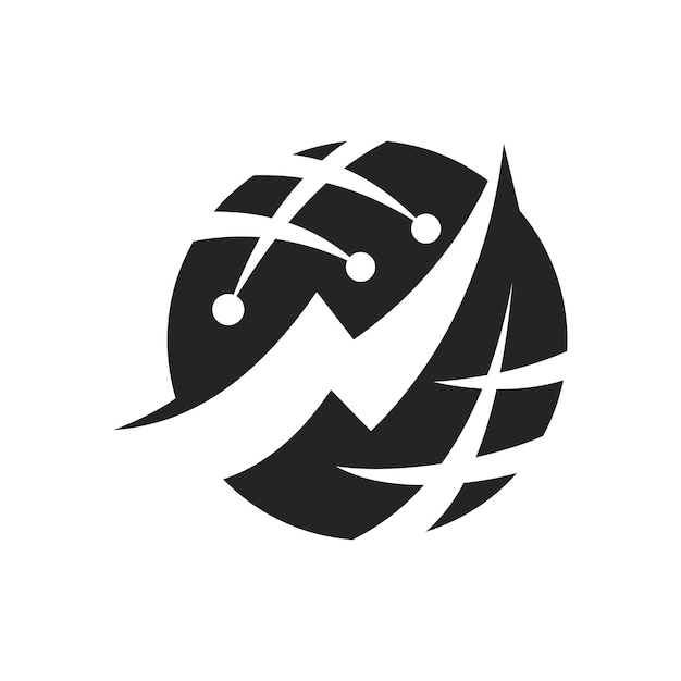 Plantilla de logotipo mundial Icono de identidad de marca aislado Gráfico vectorial abstracto