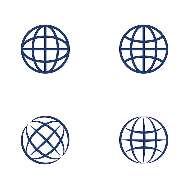 Plantilla de logotipo de mundo de alambre