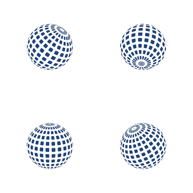 Plantilla de logotipo de mundo de alambre