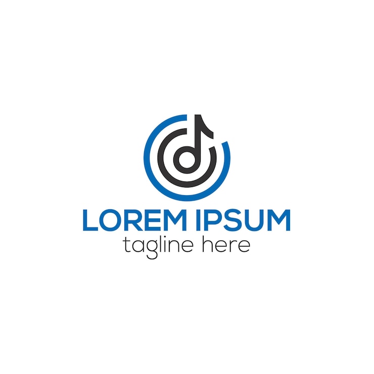 Vector plantilla de logotipo de música plana vectorial gratuita