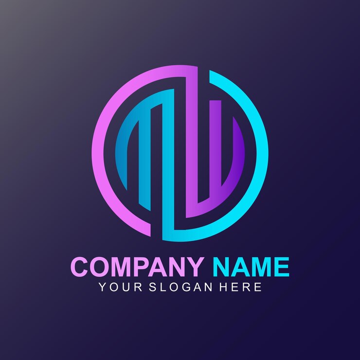 Vector plantilla de logotipo mw degradado