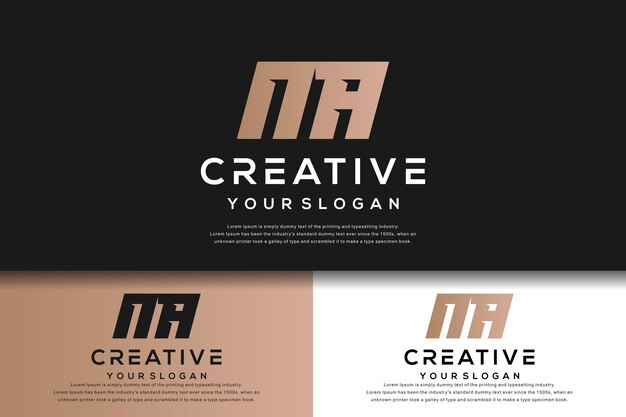 Plantilla de logotipo na de letra de monograma abstracto