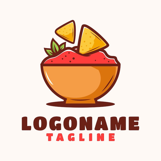 Vector plantilla de logotipo de nachos adecuada para camiones de comida de restaurante y café