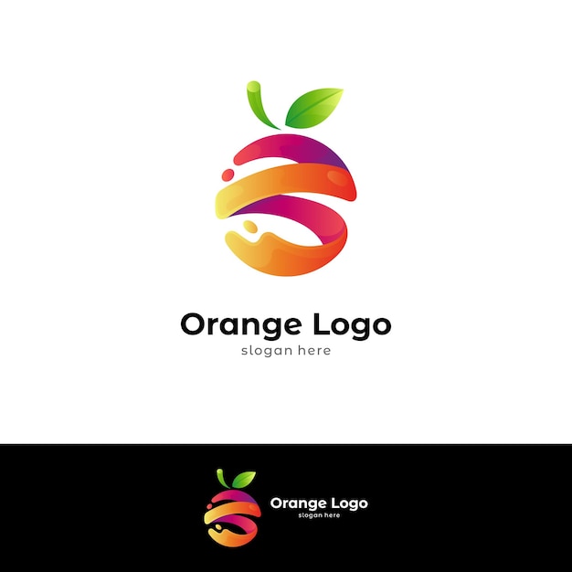 Plantilla de logotipo de naranja fresca