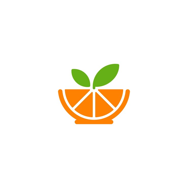 Plantilla de logotipo naranja de tazón moderna y única