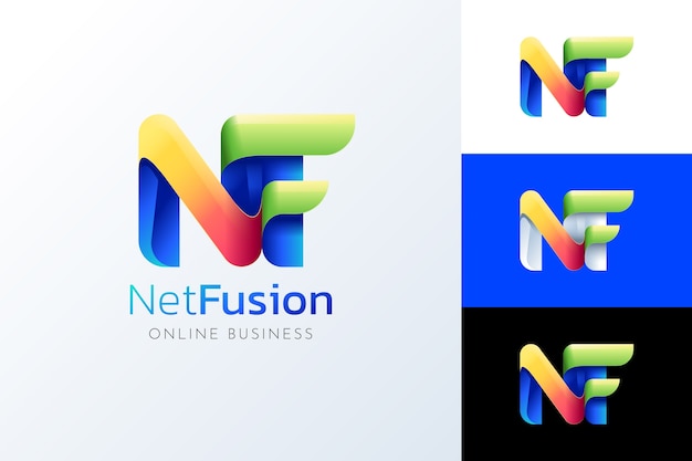 plantilla de logotipo de negocio en línea con gradiente