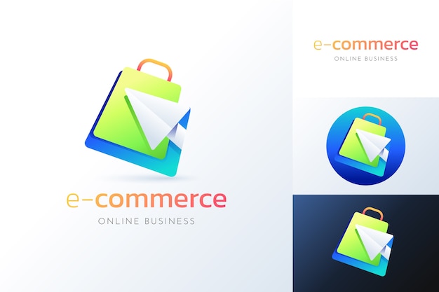 plantilla de logotipo de negocio en línea con gradiente