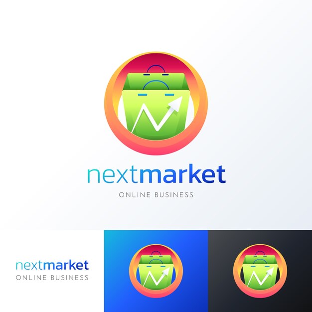 plantilla de logotipo de negocio en línea con gradiente
