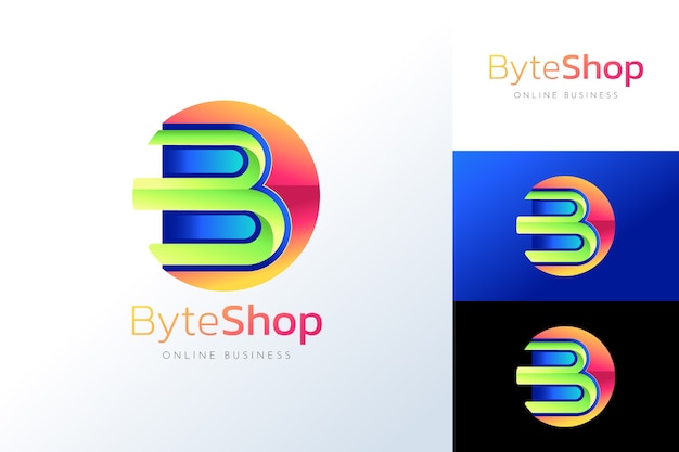 plantilla de logotipo de negocio en línea con gradiente