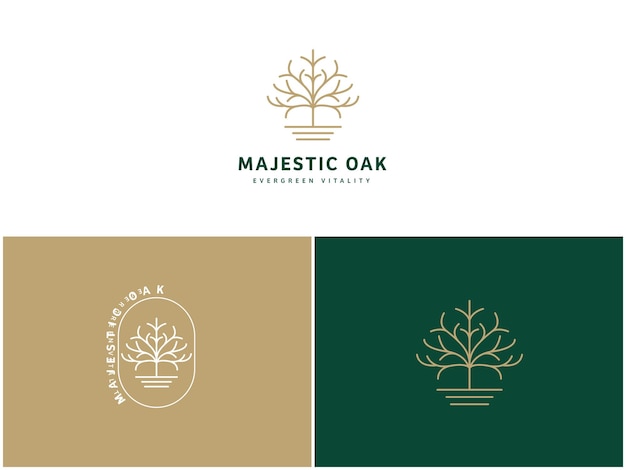 plantilla de logotipo para negocios y empresas con árbol de roble