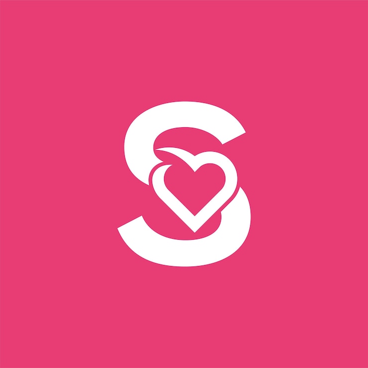 Vector plantilla de logotipo en negrita corazón amor letra s