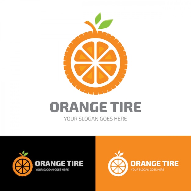 Vector plantilla de logotipo de neumáticos de naranja