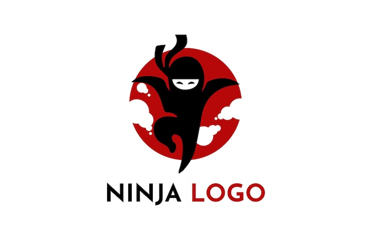 Vector plantilla de logotipo ninja