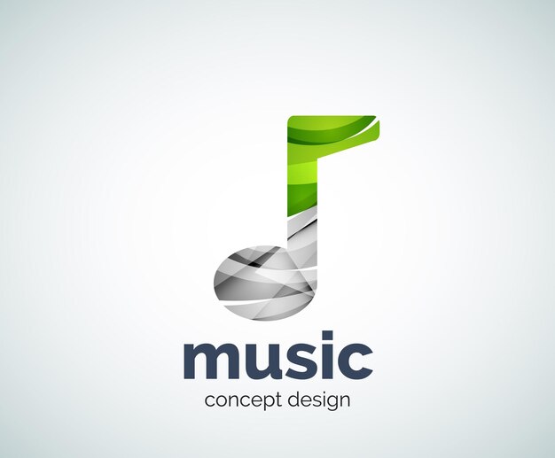 Plantilla de logotipo de nota musical