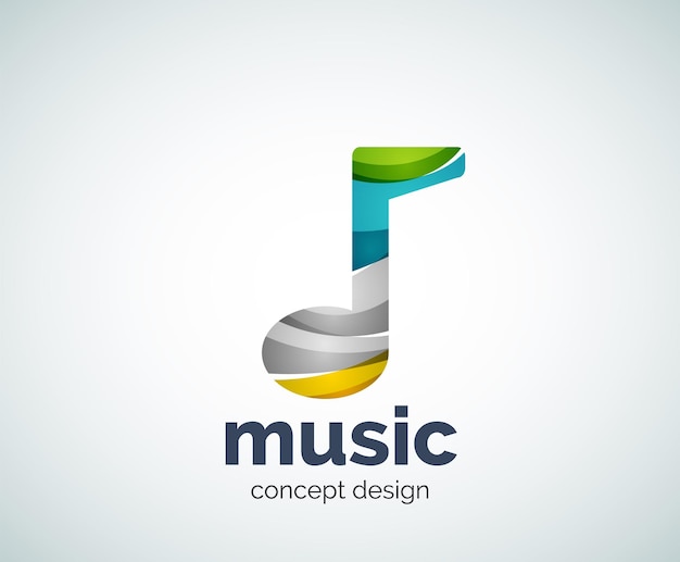 Plantilla de logotipo de nota musical