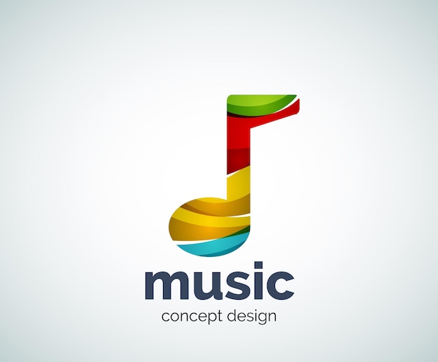 Vector plantilla de logotipo de nota musical