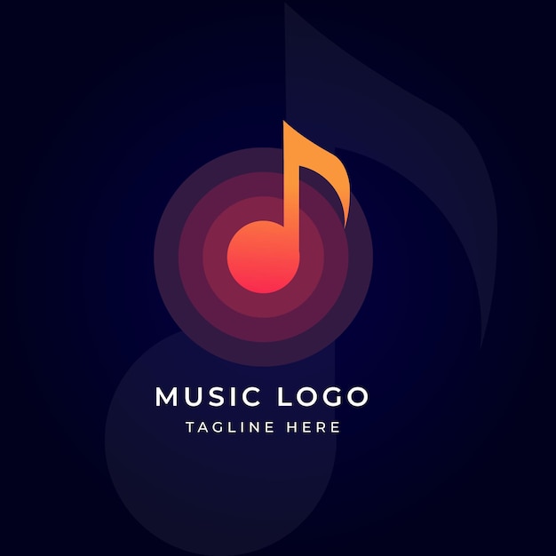 Plantilla de logotipo de nota musical