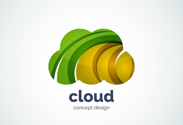 Plantilla de logotipo en la nube Almacenamiento remoto en disco duro o concepto meteorológico